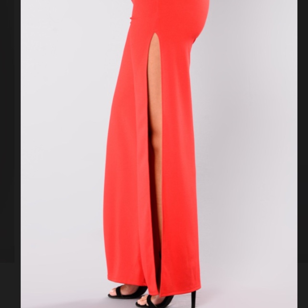 Side Slits Red Pants View 5